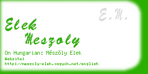 elek meszoly business card